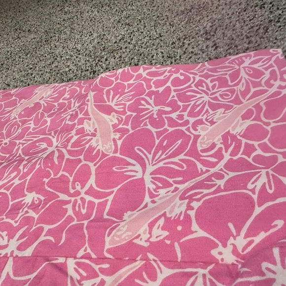 LILLY PULITZER Size 10 Hot Pink Hibiscus Flower Print Pants Cropped R $138 - Picture 3 of 9